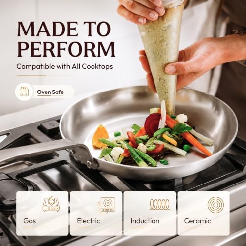 Mauviel M'Steel Black Carbon Natural Nonstick Frying Pan With Iron Handle, 7.9-in, Suitable For All Cooking Surfaces, Made in France - Image 3
