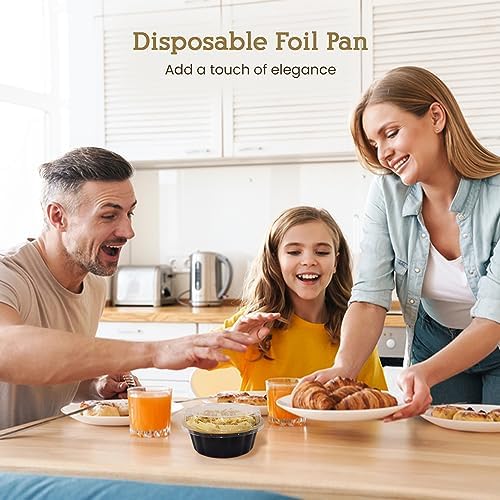 KitchenDance 8 oz Disposable Round Aluminum Foil Pan with Snap-on Plastic Lid - Mini Cake Pans with Lids, Mini Cake Tins, Mini Aluminum Pans with Lids - Vibrant Colors, Sturdy Scalloped Design - A8P - Image 4
