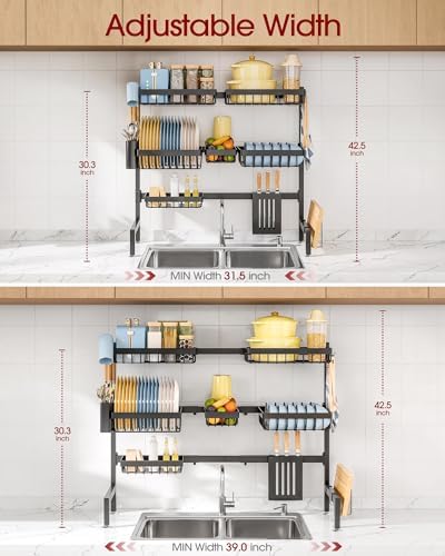 Sakugi Dish Drying Rack Over The Sink, Dish Drainer for Kitchen Counter - Image 3
