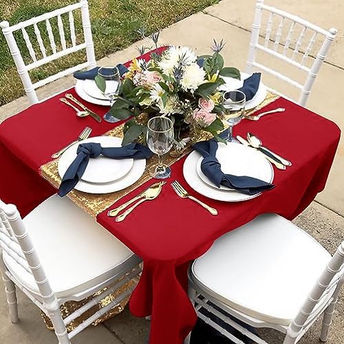 Fitable 6 Pack Red Square Tablecloths 70x70 Inch for 2-4 Ft Tables - Image 6