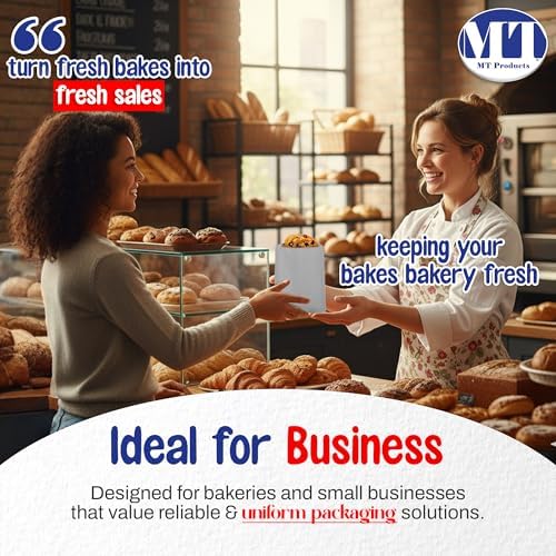 MT Products White Cookie Bags 6.5" x 8" - Disposable Grease Resistant Bakery Paper Bags - Pack of 1000 - Image 6