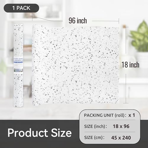 FIFTY FEET 18"x96" Non-Adhesive Shelf Liner for Kitchen Cabinets and Drawers, Washable Non-Slip PVC Cabinet Liner (Rock)(1 Roll) - Image 5