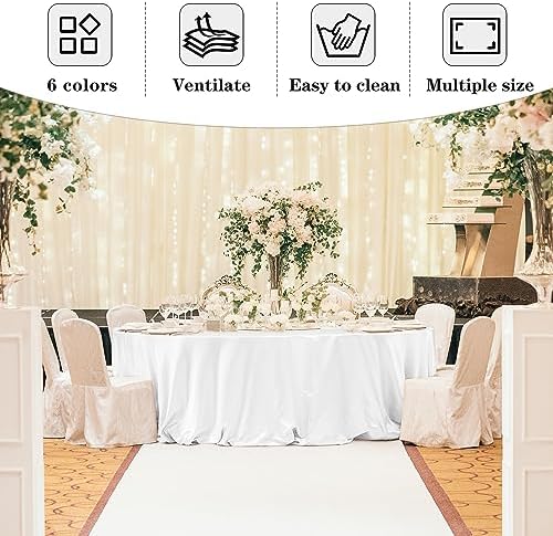 Fitable 8 Pack White Round Tablecloths - 120 Inches in Diameter - Image 5