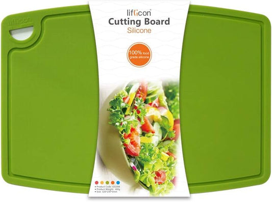 Extra Large Thick Silicone Cutting Board 14.6'' x 10.43'' Chopping Board Flexible Cutting Mats Dishwasher Safe-Green