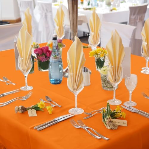 Fitable 6 Pack Orange Square Tablecloths 70x70 Inch for 2-4 Ft Tables - Image 2