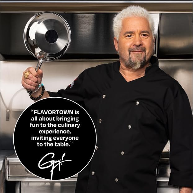 Guy Fieri's Flavortown 10.3" Stainless Steel Frying Pan, Tri-Ply Base - Image 2