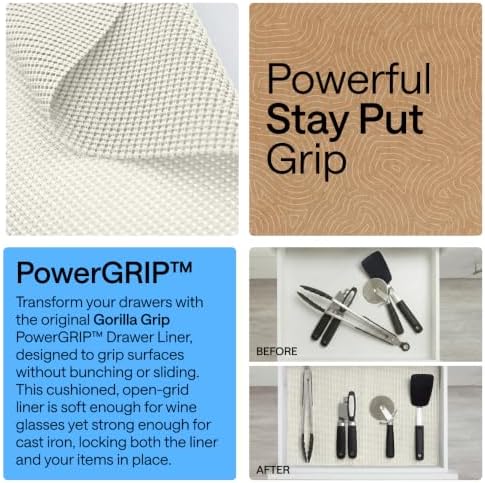 GORILLA GRIP powerGRIP Drawer Shelf and Cabinet Liner, 24" x30', Snow White - Image 3