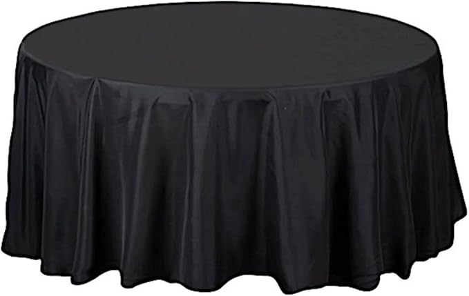 Balsa Circle 6 pcs 108 inch Black Round Polyester Tablecloths Fabric Table Cover Linens for Wedding Party Banquet Reception Events Kitchen Dining by BalsaCircle
