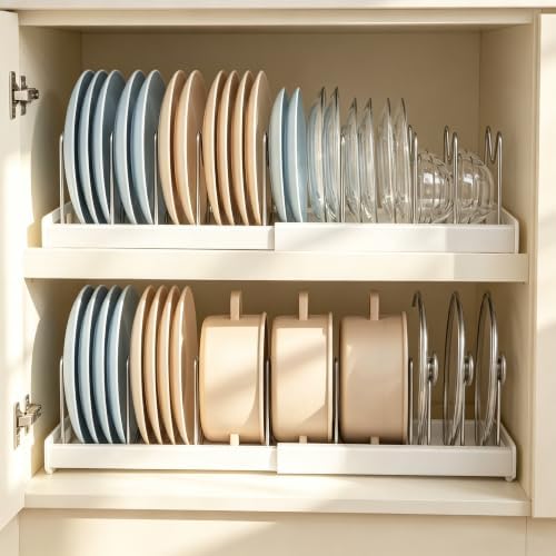 2-Pack Pots and Pans Organizer under cabinet with 9 Adjustable Dividers-22" - Image 4