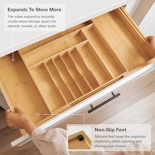 KitchenEdge Silverware & Utensil Organizer Bundle, 18-33in & 16-28in - Image 4