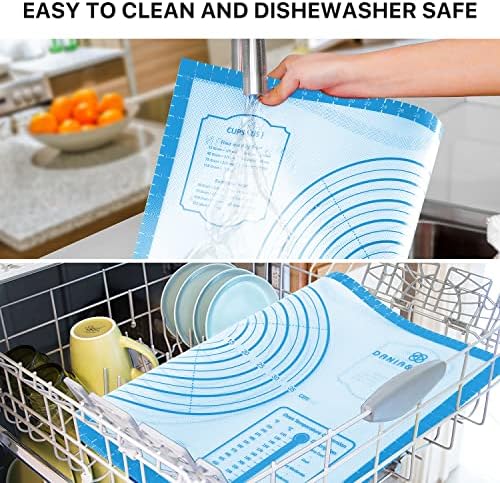 DANIA & DEAN 36"x24" Large Durable Silicone Baking Mat for Pastry and Bread | Non-Slip & Non-Stick Mat with Measurements, for Pizza, Pie Crust, Dough Rolling, Pasta & Sourdough, Reusable Counter Sheet - Image 6