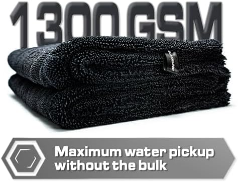 Blackline Microfiber Car Drying Towel 24"x36", 1300GSM Twisted Loop - Image 6