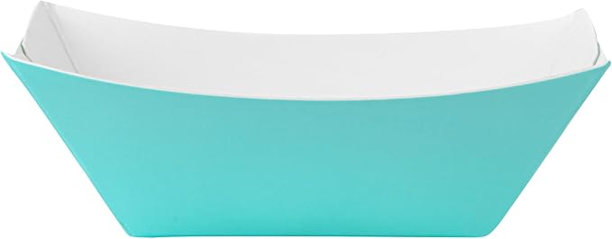 Restaurantware-Bio Tek 2 Ounce Food Boats, 50 Disposable Paper Food Trays - Heavy-Duty, Greaseproof, Turquoise Paper Boats, For Snacks, Appetizers, Or Treats, Use At Parties Or Carnivals - Image 6