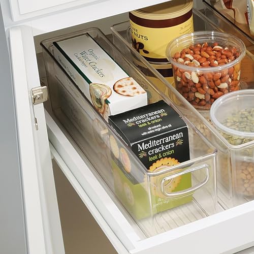 iDesign Small Stackable Storage Bins with Handles, Set of 4, Clear - Image 3