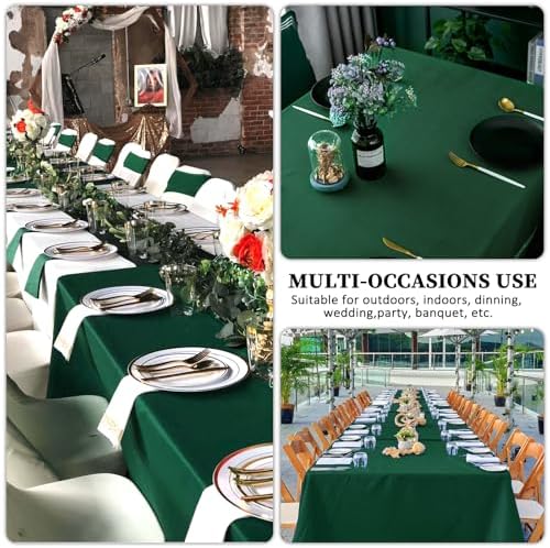 8 Pack Dark Green Rectangular Table Cloth 60 x 102 Inch for 6 Foot Table - Image 6