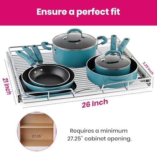 HOLDN’ STORAGE Pull Out Cabinet Organizer, 26”W x 21”D Cabinet Drawer - Image 3