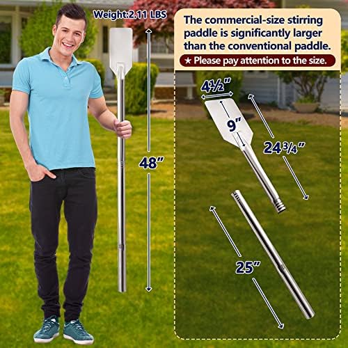 ARC 48 Inch Stainless Steel Mixing Paddle with Threads Removable Handle - Image 3