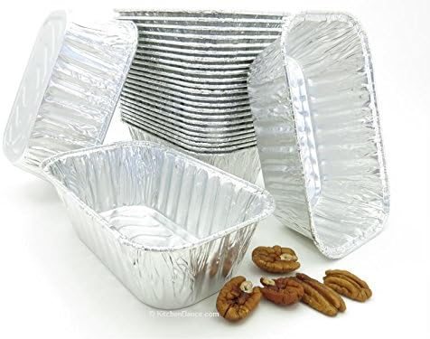 KitchenDance Disposable Aluminum Loaf Pans - Rectangular Aluminum Foil Pans for Meat Loaf's, Breads, Apple Cakes - Baking Pan Perfect for Baking, Cooking, and Preparing Food, 1 Pound Loaf, 25 Count - Image 2