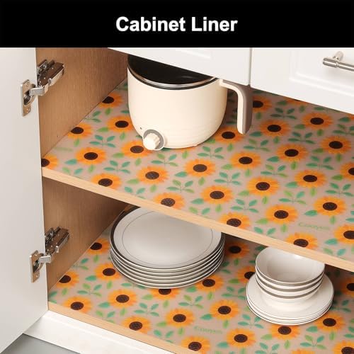 Cooyes Shelf Liner – Premium Non-Adhesive Cabinet & Drawer Liner for Kitchen – Waterproof Shelf Paper with Modern Pattern – Durable EVA Cabinet Mat – Easy to Cut （17.5" W x 78.7" L） - Image 4