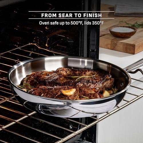 T-Fal Pro Tri-Ply Stainless Steel 8 in Frying Pan, Induction Skillet - Image 6