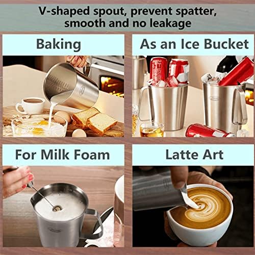 Newness 2 Pack Stainless Steel Measuring Cup, Metal Measuring Cup with Handle (Upgraded, 3 Marking Including Cup/ML/Ounce Scale), 16 Ounces (0.5 Liter, 2 Cup) & 64 Ounces (2.0 Liter, 8 Cup) - Image 7