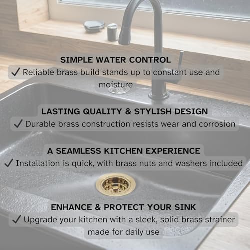 Westbrass A214-01 3-1/2" Post Style Large Kitchen Sink Basket Strainer, Polished Brass - Image 3