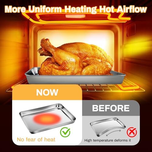 6 Pcs Baking Sheet,16 In x 12 In Stainless Steel Sheet Pan Set - Image 5