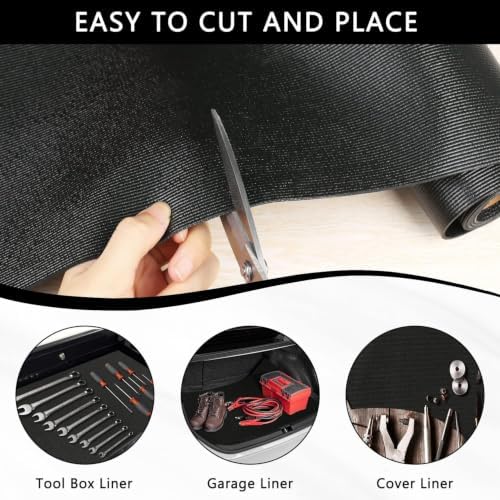 Foam Toolbox Liner Drawer Liner, Non-Slip Shelf Liners 11.8"W x 59"L Black - Image 4