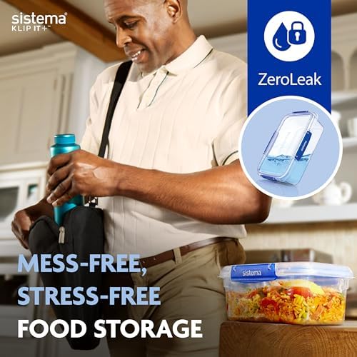 SISTEMA Klip It Food Container, Plastic, Clear, 1 x 2.2 L, 2 x 1 L, 3 - Image 2