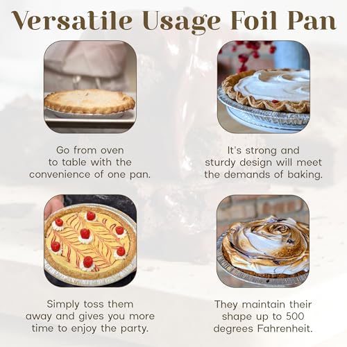 KitchenDance Disposable Aluminum Pie Pans - 9-5/8" Round Aluminum Foil Baking Pans Perfect for Home & Restaurants, Oven Safe, Pack of 250 - Image 4