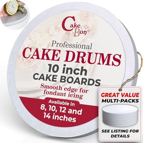 Cakebon Cake Boards 10" White Round Cake Drums 1/2" Thick Smooth Edge 3Pack | Base para Pastel, Round Cake Board 10 Inch, Cake Rounds, 10 Inch Cake Drum, Baking Supplies, Cake Decorating, White Cake Base by Cakebon