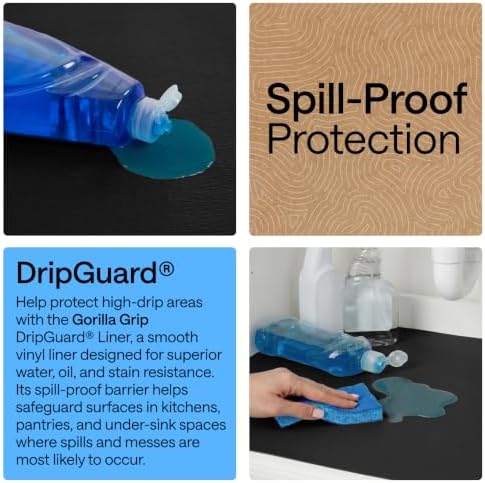 GORILLA GRIP Shelf Liner, Kitchen Drawer Protector, 12x120 Black - Image 3