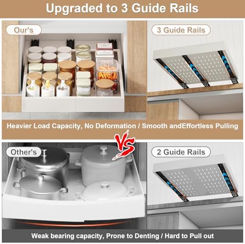 Fokyfok 2Pc Pull out Cabinet Organizer,14"-21"W,17"-24"D,Expandable - Image 4