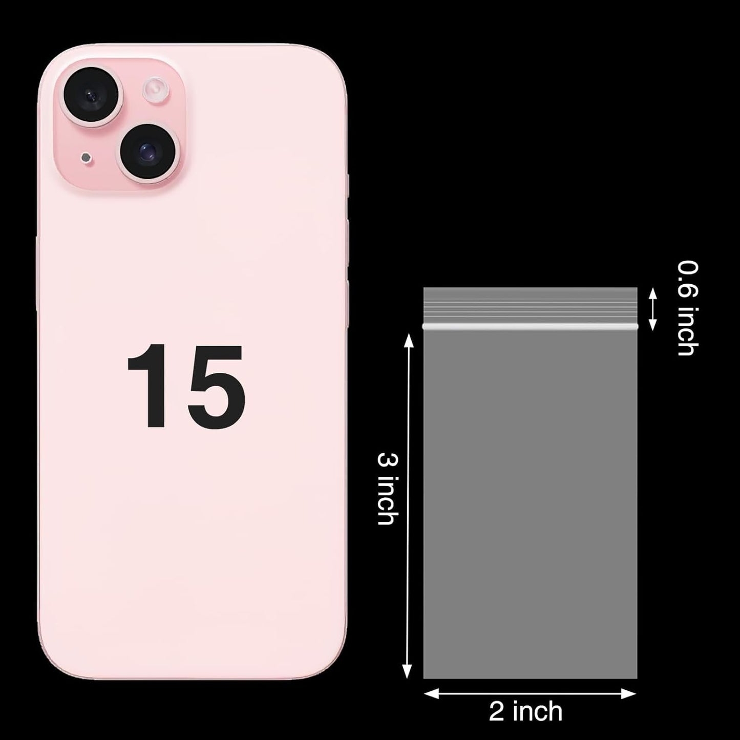 Plastic Jewelry Bags, 200pcs 2 x 3 Clear Zip Bag, 2 mil Thick Small Baggies with Resealable Zipper, Storage Baggies for Daily Vitamin, Jewelry, Candy