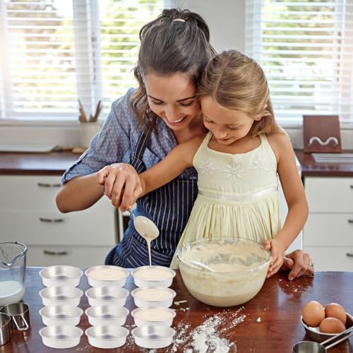 Yinder 8 oz Disposable Creme Brulee Ramekins with Lids, 4 Inch Mini Pie Tins Aluminum Foil Pie Tart Cake Baking Pans Individual Round Containers Oven Safe(White,120 Pcs) - Image 4