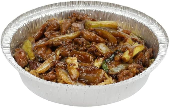 Nicole Fantini 9 Inch Round Aluminum Foil Pan With Board Lid Disposable Take Out Food Containers, Roasting, Baking and Gas Oven Safe : Set of 500 - Image 5