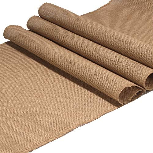BambooMN Natural 15" x 88" Vintage Burlap Table Runner for Rustic Wedding Bridal Shower Bachelorette Graduation Party Table Decor Decorations, 6 Pieces - Image 2