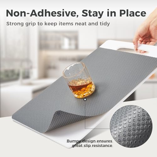 100% EVA Shelf Liner Waterproof Non Adhesive, 17.5" x 360", Grey - Image 2