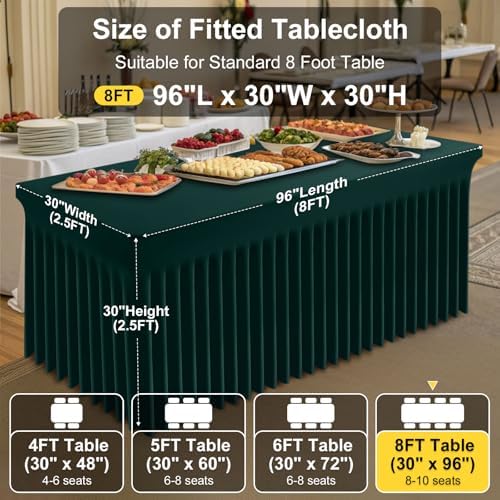 Smiry Spandex Elastic Fitted Table Cloth Skirt for 8FT Rectangle Table - Image 4