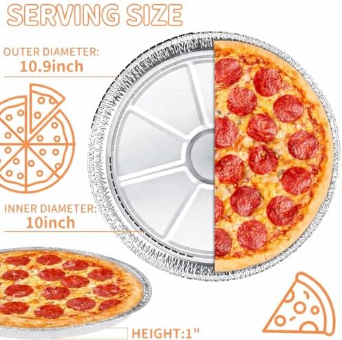 10 Inch Disposable Aluminum Foil Pizza Pans, 30 Pack | Round Pizza Baking Pans, For Personal Pizzas, Cookie Cakes, Calzones, Freezer Safe, Oven Safe, Recyclable - Image 5