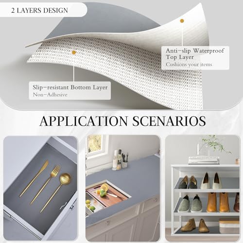 Beautysaid Shelf and Drawer Liner for Kitchen Cabinet Non Adhesive Non Slip - Image 3