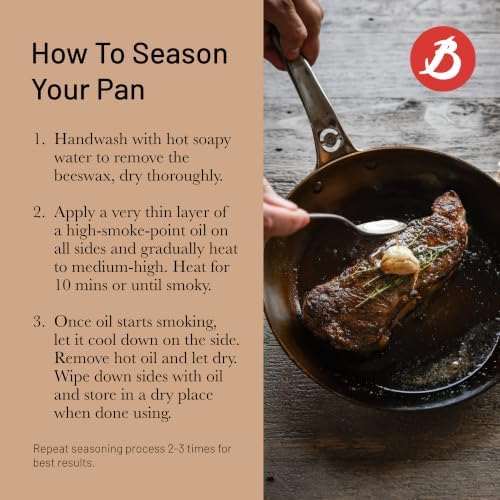 de Buyer MINERAL B Pro Carbon Steel Fry Pan - 11” Diameter, 8.3” Cooking Surface - Ideal for Searing, Sauteing & Reheating - Naturally Non-Stick Finish - Made in France - Image 3