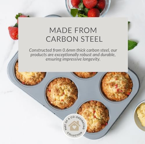 Cooksmart Signature 6 Cup Muffin Tray – Carbon Steel | PFOA-Free Non-Stick | Dishwasher Safe | Elegant Green Finish | Perfect for Muffins & Cupcakes - Image 6