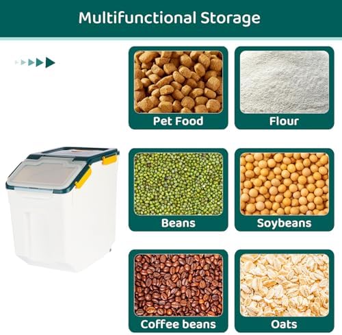 50 Pound Large Food Grade Container for Rice Flour Sugar, Blue, 2pcs - Image 6