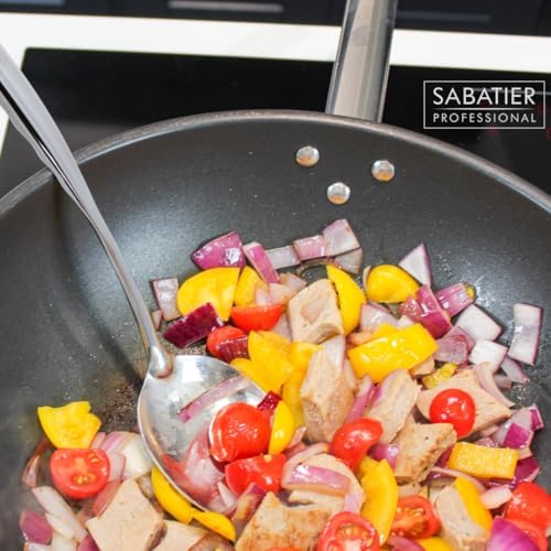 Sabatier Professional Large Metal Serving Spoon - Mirror Polished Stainless Steel Cooking Spoon Presenting Mash, Salads & Desserts. Strong Construction. 5 Year Guarantee, Dishwasher Safe - Image 4