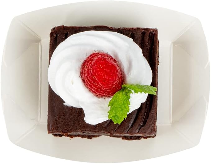 Restaurantware-Bio Tek 4 Ounce Paper Boats, 400 Disposable #25 Food Trays - PE Lining, Durable, White Paper Food Baskets, For Concession Stands, Picnics, or Fairs, Stackable - Image 14