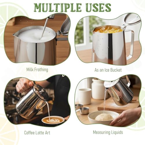 67 oz 304 Stainless Steel Pitcher with Lid - Image 7