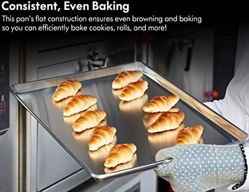 CURTA 12 Pack Aluminum Sheet Pan, NSF Listed Full Size 26 x 18 inch Commercial Bakery Cake Bun Pan, Baking Tray … - Image 4