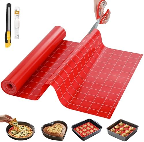 GTJ Silicone Baking Mat Roll, Reusable Baking Sheet Liners, 16 in x 6 ft | Free Cut to Size, Food-Grade, Non-Stick, Non-Slip, For Dough, Pastry, Air Fryer, Freeze Dryer, Oven Pan, Kitchen Counter by GTJ