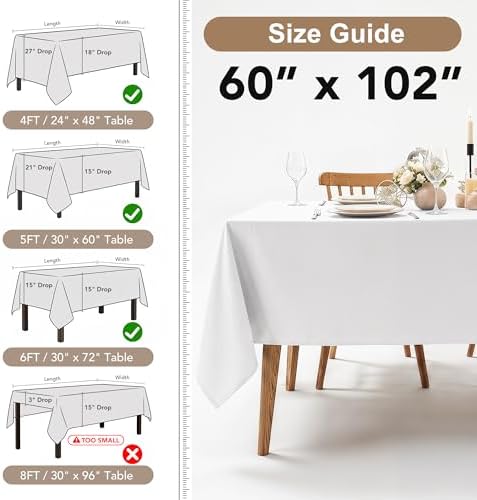 Fitable 8 Pack Red Tablecloths 60x102 Inch for 6 Ft Rectangle Tables - Image 4